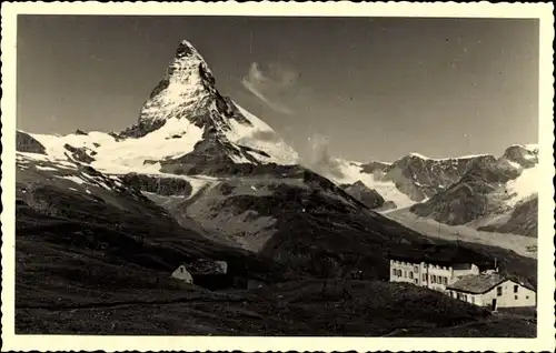 Foto Ak Zermatt Kanton Wallis Schweiz, Matterhorn, Berghotel