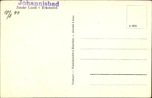 Ak Janské Lázně Johannisbad Region Königgrätz, Gesamtansicht