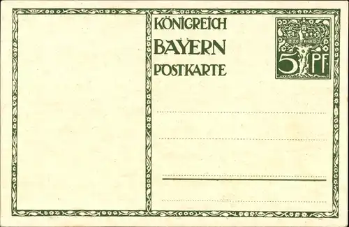 Ganzsachen Künstler Ak Diez, M., Prinzregent Luitpold von Bayern 1911, 5 Pfennig