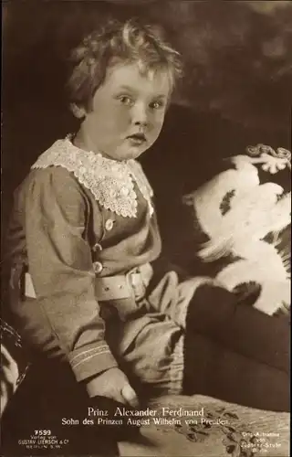 Ak Prinz Alexander Ferdinand, Sohn von August Wilhelm Prinz von Preußen, Portrait