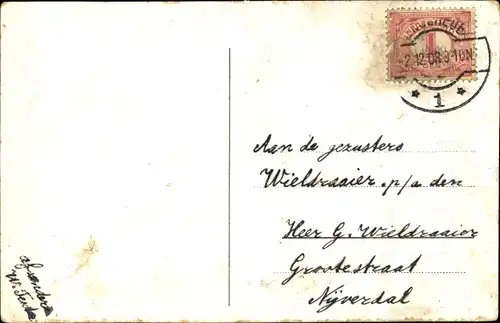 Gedicht Ak Grüße aus, Tauben mit Blumenkorb