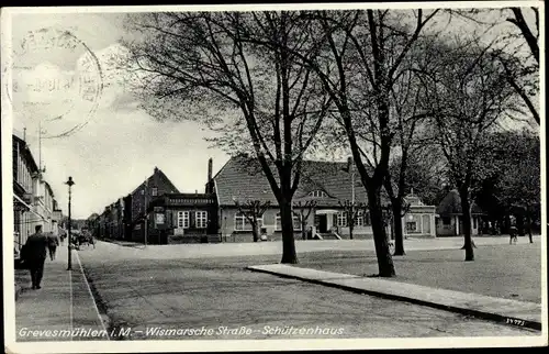 Ak Grevesmühlen in Mecklenburg, Wismarsche Straße, Schützenhaus
