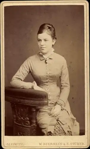 CdV Gliwice Gleiwitz Schlesien, Portrait einer Frau, Korsett