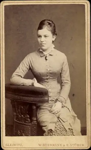 CdV Gliwice Gleiwitz Schlesien, Portrait einer jungen Frau, Korsett