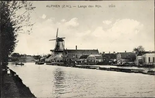 Ak Alphen aan den Rijn Südholland, Rijngezicht, Molen