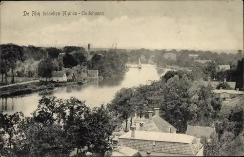 Ak Alphen aan den Rijn Südholland, Rijn tusschen Alphen Oudshoorn