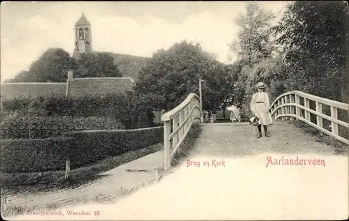 Ak Aarlanderveen Südholland, Brücke, Kirche