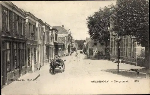 Ak Oudshoorn Südholland Niederlande, Dorfstraße