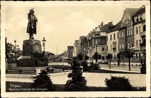 Ak Torgau an der Elbe Sachsen, Denkmal König Friedrich II. von Preußen, Friedrich der Große