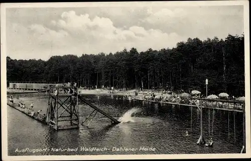 Ak Schmannewitz Dahlen in Sachsen, Naturbad Waldteich