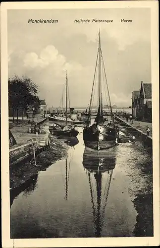 Ak Monnikendam Waterland Nordholland Niederlande, Hafen, Boote
