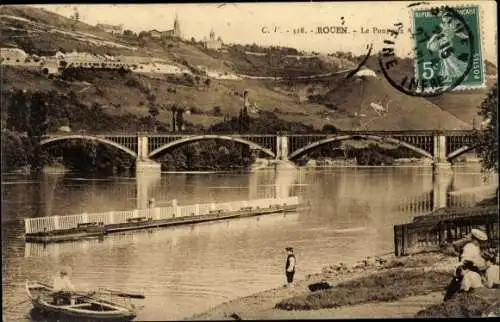 Ak Rouen Seine Maritime, Brücke