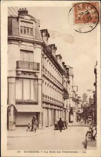 Ak Soissons-Aisne, Rue du Commerce