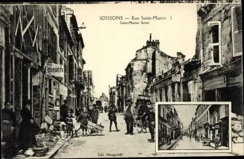 Ak Soissons Aisne, Rue Saint Martin