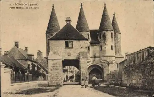 Ak Longpont-Aisne, Schlosstor der Abtei