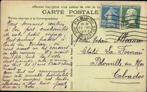 Ak Jaulgonne Aisne, Dorfeingang