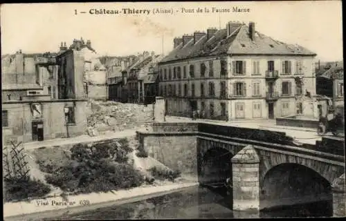 Ak Château Thierry Aisne, Pont de la Fausse Marne