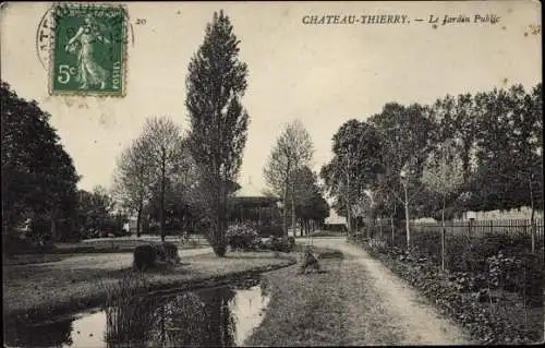 Ak Château Thierry Aisne, Der öffentliche Garten