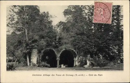 Ak Vaux de Cernay Yvelines, ehemalige Abtei, Park