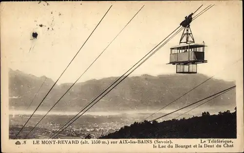 Ak Mont Revard Aix les Bains Savoie, Lac du Bourget und Dent du Chat