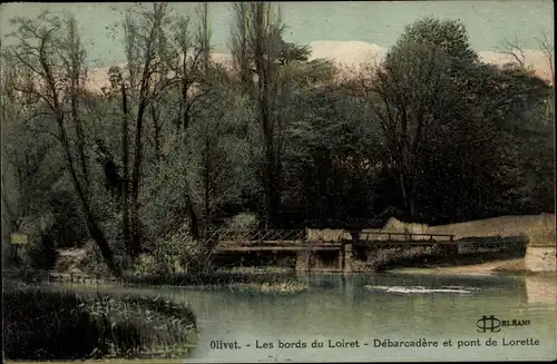 Ak Olivet Loiret, Anlegestelle und Lorette-Brücke