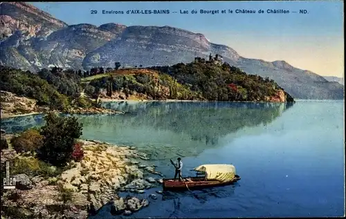 Ak Aix les Bains Savoie, Lac du Bourget und Châtillon