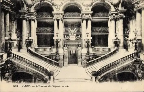 Ak Opéra Paris IX, Treppenhaus der Oper