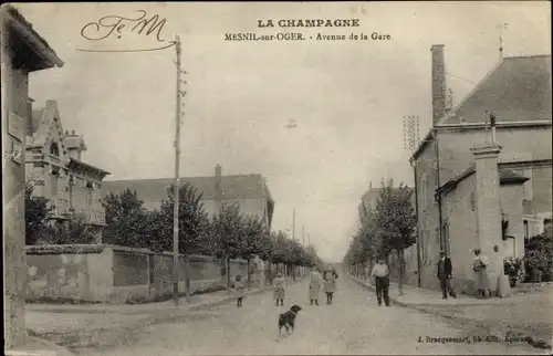 Ak Le Mesnil sur Oger Marne, Avenue de la Gare