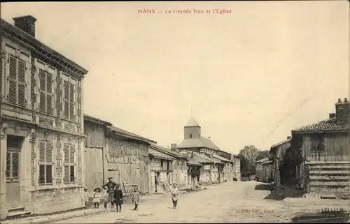 Ak Hans-Marne, La Grande Rue, L’Eglise