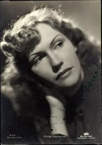 Ak Schauspielerin Hilde Weissner, Portrait, Tobis Film, Autogramm