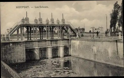 Ak Nieuport Nieuwpoort Westflandern, Schleuse