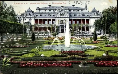 Ak Frankfurt am Main, Palmengarten, Gesellschaftshaus