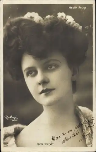 Ak Schauspielerin Edith Whitney, Portrait, Moulin Rouge
