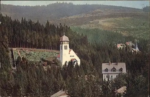 Ak Kipsdorf Altenberg im Erzgebirge, Kirche, Wald