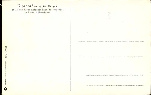 Ak Kipsdorf Altenberg im Erzgebirge, Talblick von Oberkipsdorf aus