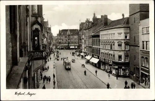 Ak Erfurt in Thüringen, Anger, Straßenbahn