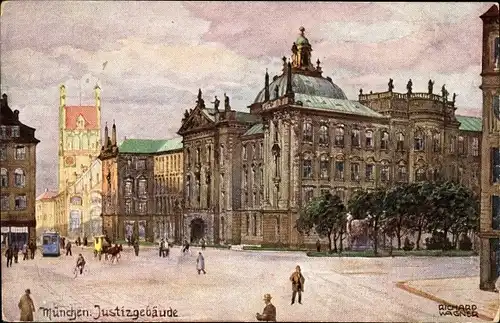 Künstler Ak Wagner, München, Justizgebäude