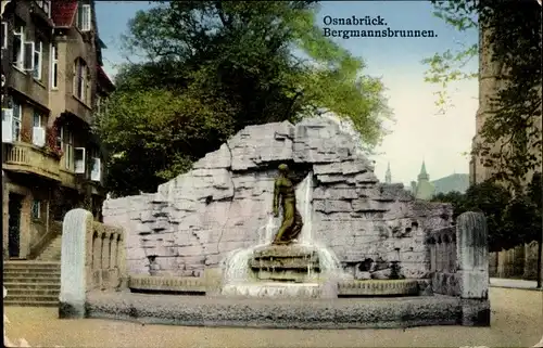 Ak Osnabrück in Niedersachsen, Bergmannsbrunnen