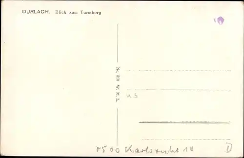 Ak Durlach Karlsruhe in Baden, Turmberg