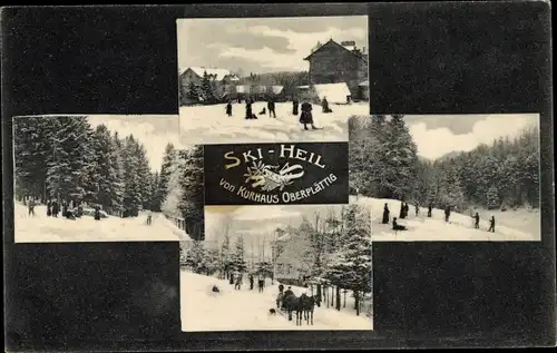 Ak Oberplättig Eichwald Bühlertal, Ski-Heil, Winter