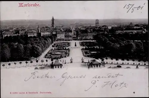 Ak Karlsruhe in Baden, Parkanlagen, Panorama