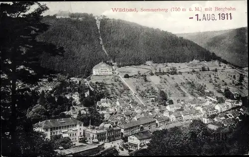 Ak Bad Wildbad im Schwarzwald, Sommerberg, Bergbahn