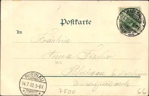 Ak Karlsruhe in Baden, Festhalle, Stadtgarten