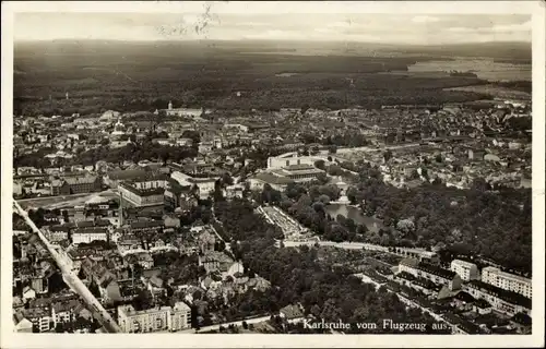 Ak Karlsruhe in Baden, Flugbild