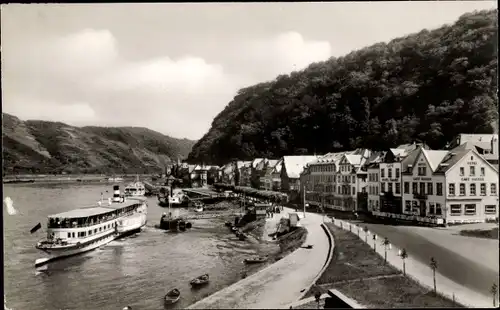 Ak Sankt Goar am Rhein, Rheinpromenade