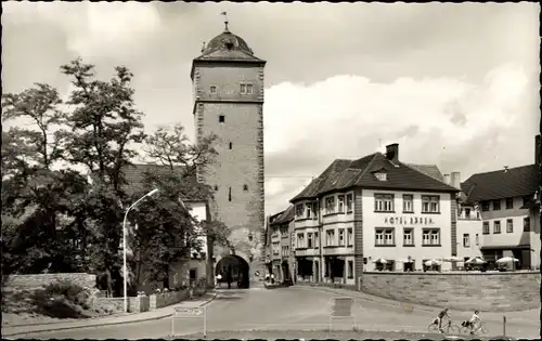 Ak Ochsenfurt am Main, Oberes Tor, Hotel Bären