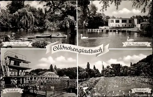 Ak Mönchengladbach am Niederrhein, Volksbad, Volksgarten