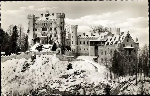 Ak Hohenschwangau Schwangau im Ostallgäu, Königsschloss, Winter