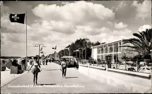 Ak Ostseebad Grömitz in Holstein, Promenade, Kurmittelhaus