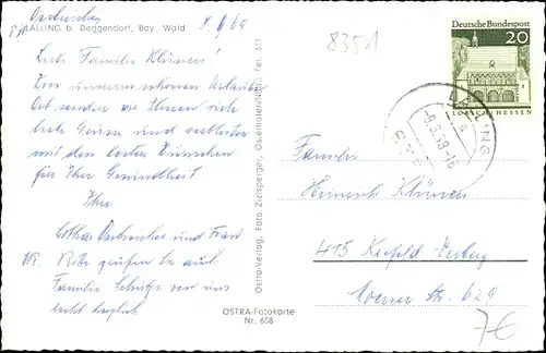 Ak Lalling im Bayerischen Wald, Pfarrkirche, Perlbachbad, Fernsehsender